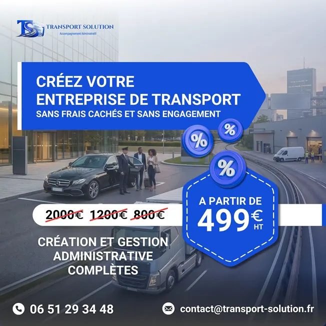 Création d'une entreprise transport à partir de 499 euro avec Transport Solution